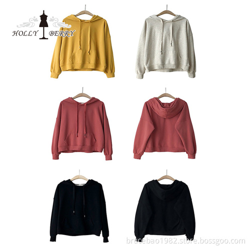Eco-friendly 100%Cotton Custom Women Hooded Plus Size Hoodie